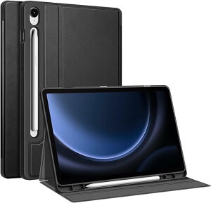 Galaxy �M�����N�V�[ Tab S9 FE 10.9�C���` / S9 FE+ 12.4�C���` �P�[�X �蒠�^ �u���b�N S �y���z���_�[�t�� �X���� PU���U�[ �\�t�g TPU �I�[�g�X���[�v�E�F�C�N�@�\ �}���`�A���O�� �X�^���h �^�u���b