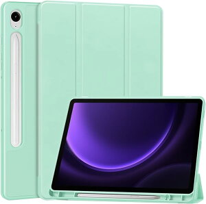 Galaxy �M�����N�V�[ Tab S9 FE 10.9�C���` / S9 FE+ 12.4�C���` �P�[�X �蒠�^ �~���g�O���[�� S �y���z���_�[�t�� �}�b�g�o�b�N �X���� PU���U�[ TPU �I�[�g�X���[�v�E�F�C�N�@�\ �O�܂� �X�^���h �^