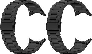 即納 グーグル ピクセル ウォッチ バンド Google Pixel Watch 2 / Google Pixel Watch ブラック 2個セット ソリッド ステンレス スチール サイズ 調節可能 工具付属 替えベルト スマートウォッチ 通気性
