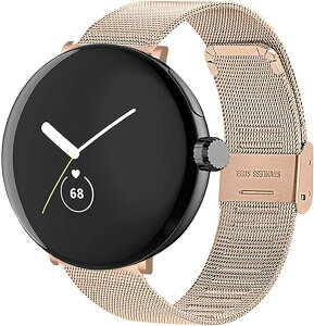 即納 グーグル ピクセル ウォッチ バンド Google Pixel Watch 2 / Google Pixel Watch ローズゴールド ステンレス鋼 メッシュ サイズ 調節可能 替えベルト スマートウォッチ 通気性 送料無料