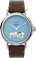 即納 TIMEX タイメックス 腕時計 Peanuts スヌーピー ウォーターベリー TW2V89800 ブラウン/ブルー レザ…