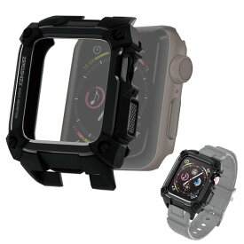即納 ELECOM エレコム ZEROSHOCK ケース Apple Watch アップルウォッチ SE/6/5/4 40mm 44mm 対応 ブラック ミリタリー 保護カバー 耐衝撃