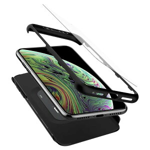 [ Ki Spigen VsQ iPhone X/XS/XSMax/XR VtBbg360 P[X ubN 360°Sʕی ACtHP[X