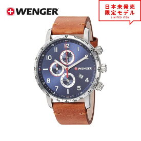 WENGER ウェンガー メンズ 腕時計 リストウォッチ 01.1543.108 ブラウン/ブルー 海外限定 時計 日本未発売 当店1年保証