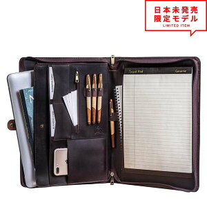 MacBook Air13.3/13 MacBook Pro13 2020 対応 パッドフォリオ レザー 本革 ハンドメイド ダークブラウン ポートフォリオ 手帳 オーガナイザー ケース 日本未発売