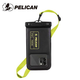 即納 PELICAN ペリカン 防水 ケース ポーチ Marine Waterproof IP68 ブラック/イエロー iPhone 17/16/15/14/13/12/11 シリーズ対応 日本未発売 送料無料