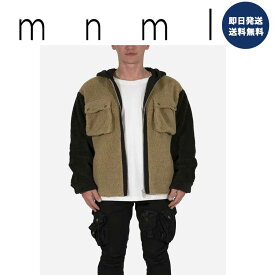 即納 日本未発売 mnml ミニマル ジップアップ フーディー パーカー TWO TONE SHERPA ZIP UP HOODIE アウター メンズ US限定