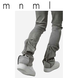 日本未発売 mnml ミニマル デニムパンツ X491 CONVERTIBLE SKINNY DENIM｜グレー 裾ジップ デニム パンツ ジーパン メンズ US限定 正規品