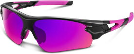即納 スポーツサングラス 偏光レンズ ピンク 1枚レンズ 紫外線カット メンズ レディース ジョギング ランニング マラソン ロードバイク