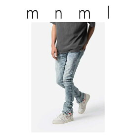 日本未発売 mnml ミニマル デニムパンツ M588 SNAP SLIM DENIM ブルー デニム パンツ ジーパン メンズ US限定 正規品