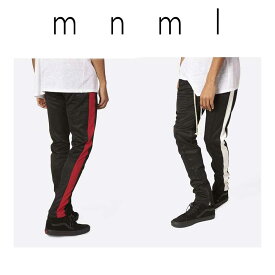 即納 mnml ミニマル トラックパンツ TRACK PANTS サイドライン ラインパンツ メンズ 裾ジップ ブラック/レッド ブラック/ホワイト US限定 正規品 日本未発売