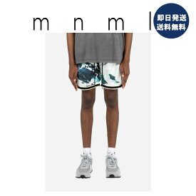 即納 mnml ミニマル WAVE BASKETBALL SHORTS ブルー/ホワイト ショートパンツ ハーフパンツ メンズ US限定 正規品 日本未発売