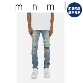 mnml ミニマル デニムパンツ X201 RHINESTONE SKINNY DENIM ブルー スキニーフィット メンズ US限定 正規品 日本未発売