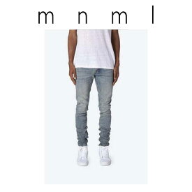 日本未発売 mnml ミニマル デニムパンツ M5 Denim｜ブルー 裾ジップ ストレート デニム パンツ ジーパン メンズ US限定 正規品