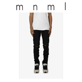 日本未発売 mnml ミニマル デニムパンツ M6 Stretch Denim｜マットブラック 裾ジップ ストレート デニム パンツ ジーパン メンズ US限定 正規品