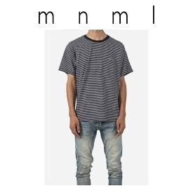 即納 mnml ミニマル ストライプ ポケット Tシャツ Striped Pocket Tee｜ブラック/ ホワイト ティーシャツ メンズ US限定 日本未発売 正規品