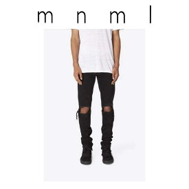 日本未発売 mnml ミニマル デニムパンツ M1 DENIM｜ブラック 裾ジップ デニム パンツ ジーパン メンズ US限定 正規品