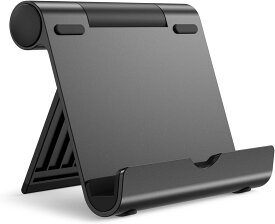 即納 タブレット スマホ スタンド 角度調整可能 ポータブル アルミ製 ブラック 4-12.9インチに対応 軽量 折りたたみ 持ち運びに便利 iPhone Android 対応 携帯用