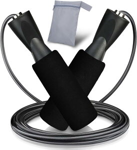 即納 トレーニング なわとび 縄跳び ジャンプロープ ジムロープ ブラック 収納バック付き エクササイズ フィットネス ダイエット サポート