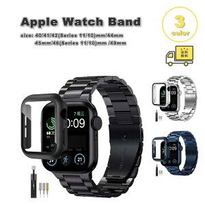 ���[ �A�b�v���E�H�b�` �x���g �X�e�����X �r�W�l�X �ϋv�� �o���h ��ʃJ�o�[ �S3�F Apple Watch 40/41/42(series 11/10)mm 44/45/46mm �Ή� �X�g���b�v �ւ��x���g �������