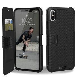 URBAN ARMOR GEAR アーバン アーマー ギア フリップ カバー UAG iPhone X/Xs/XR/XsMax 手帳型 ケース METROPOLIS メトロポリス ブラック 対衝撃 サバゲ ミルスペック アウトドア