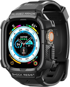 Spigen �V���s�Q�� ���M�b�h ��̌^ ��� �ϏՌ� �����h�~ �ی� �P�[�X �J�o�[ �X�|�[�c AppleWatch �A�b�v���E�H�b�` 49mm Ultra �E���g�� ���M�b�h�A�[�}�[�v��/�u���b�N ��������