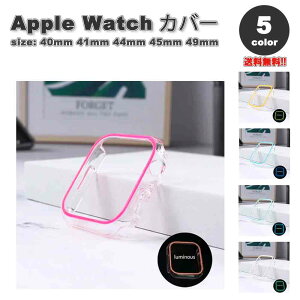 Apple Watch �A�b�v���E�H�b�` �ی� �J�o�[ �u�� �l�I�� TPU �t���[�� ������� �S5�F 38mm 40mm 41mm 44mm 45mm 46mm 49mm �Ή� �ϏՌ� ���h�~