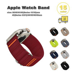 ���[ �A�b�v���E�H�b�` �x���g �i�C���� �^�� �y�� �ϋv�� �h�� �o���h �S15�F Apple Watch 38/40/41/42(series 11/10)mm 42(Series 3/2/1)/44/45/46/49mm �Ή� �X�g���b�v �ւ��x���g �������