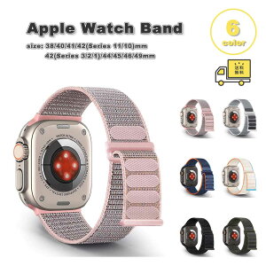 ���[ �A�b�v���E�H�b�` �x���g �i�C���� �X�|�[�c ���[�v �o���h �S6�F Apple Watch 38/40/41/42(series 11/10)mm 42(Series 3/2/1)/44/45/46/49mm �Ή� �X�g���b�v �ւ��x���g �������