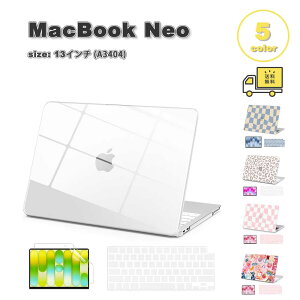 �}�b�N�u�b�N �J�o�[ PC �n�[�h �L�[�{�[�h�J�o�[ �s���͗l �`�F�b�N �q���E�� �t�����[ �S5�F MacBook Neo 13 �C���` (A3404) A18 Pro�`�b�v �P�[�X �ی� �Ռ��z�� ��������