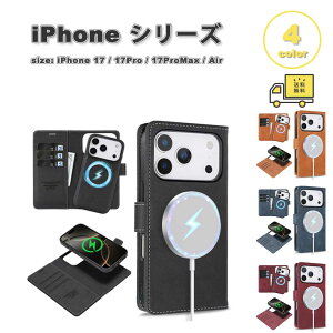 [ iPhone 蒠^  2in1 PUU[ MagSafe Ή J[h[ P[X 17/17Pro/17ProMax/Air S4F ϏՌ ^ y Jo[ 