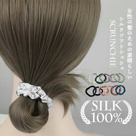 即納 ヘアゴム シルク シルク100% シュシュ ヘアアクセサリー 髪留め レディース 天然シルク シルク 16匁 リングゴム シルクヘアシュシュ 髪飾り シルク製 静電気防止 髪に優しい ポニーテール 高級 可愛い 大人っぽい 上質 ギフト 睡眠 就寝前 全11色 クリスマス プレゼント