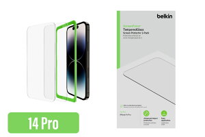 Belkin SCREENFORCE iPhone 14 Pro�p�ی� �����K���X�t�B����2���Z�b�g