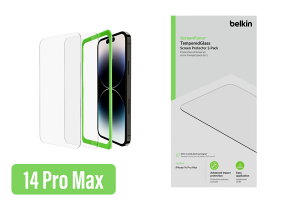 Belkin SCREENFORCE iPhone 14 ProMax�p�ی� �����K���X�t�B����2���Z�b�g