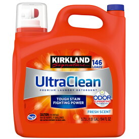 カークランドシグネチャー ウルトラ クリーン 液体洗濯洗剤 5.73L 146回分　Kirkland Signature Ultra Liquid Detergent 5.73L 146 Loads