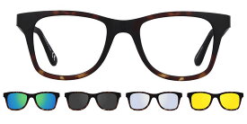 【正規品】【送料無料】SmartBuyコレクション Clip on Square Tortoise SmartBuy Collection Gio With Clip-On U-0297 07M Fashion Unisex Eyeglasses【海外通販】