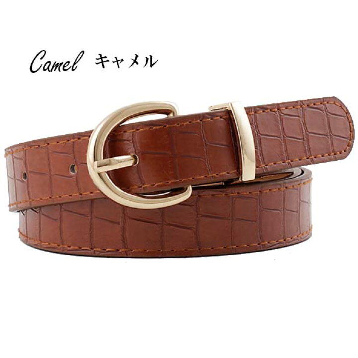 楽天市場】2.3cm【Crocodile レザーベルト】クロコ柄 金 ゴールド  