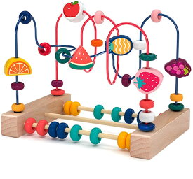 子供 木製 おもちゃ ビーズコースター ルーピング 知育玩具 数字 計算 かわいい 動物