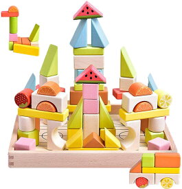 おもちゃ 木製 56PCS カラフル 立体パズル 図形勉強 色認識 子供 知育玩具 誕生日 クリスマス プレゼント 入園祝い 女の子 男の子おもちゃ