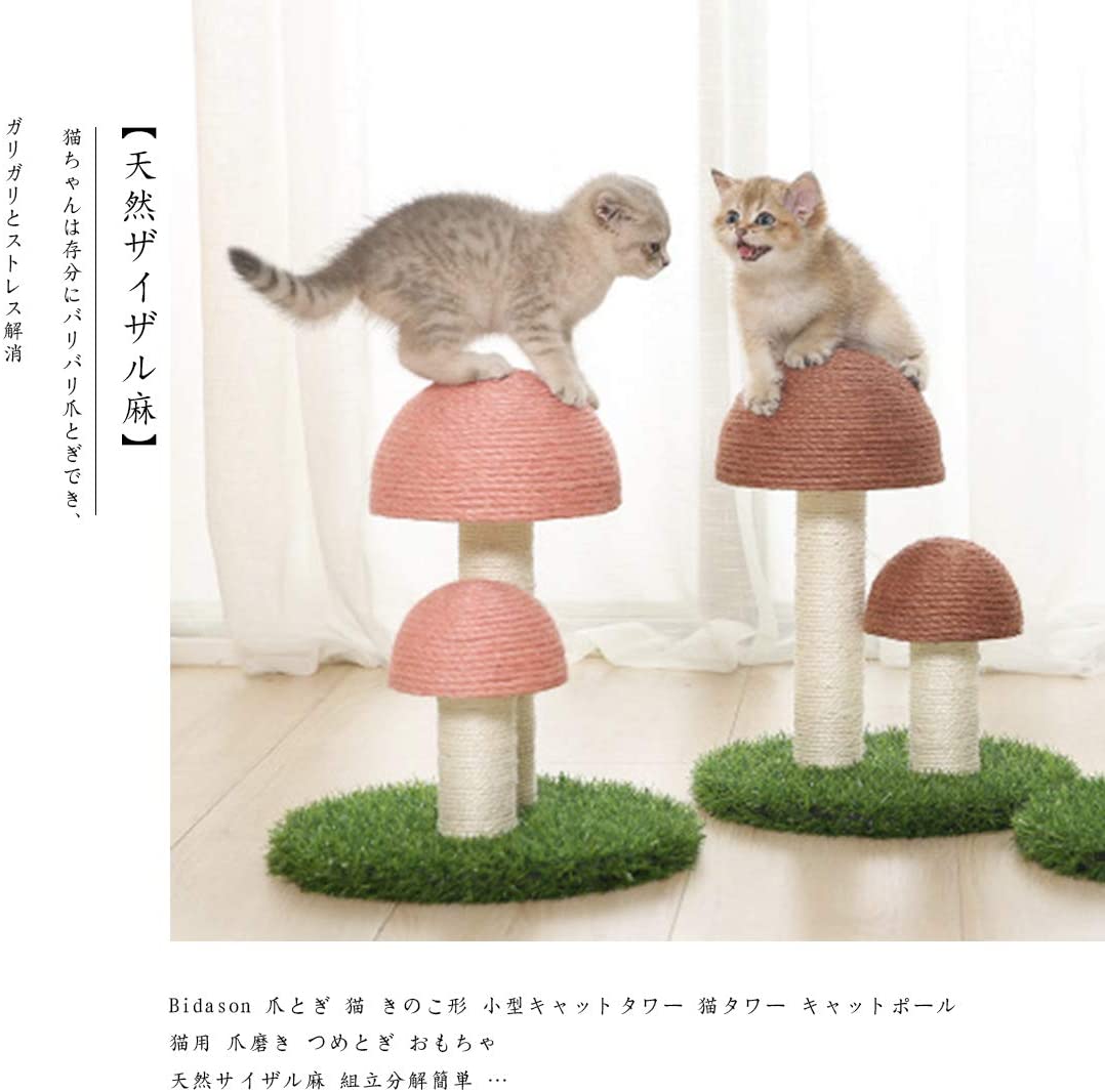 楽天市場】爪とぎ 猫 きのこ形 小型 キャットタワー 猫タワー キャット
