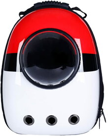 ペット バッグ ペット用キャリーバッグ 宇宙船カプセル型ペットバッグ 犬猫兼用 ペットバッグ ネコ ニャンコ 犬 ペット用品 リュックサック 人気ペット鞄（モンスターボール）