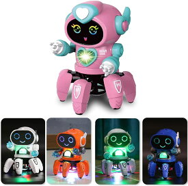 クモロボット 6爪タコロボット ロボットおもちゃ 電子ペット 電気玩具ロボット ダンス 教育玩具 音楽 電動ロボット 照明 タコモデル