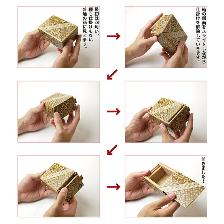 楽天市場】【送料無料】仕掛けで開く からくり箱 箱根 寄木細工 秘密箱 