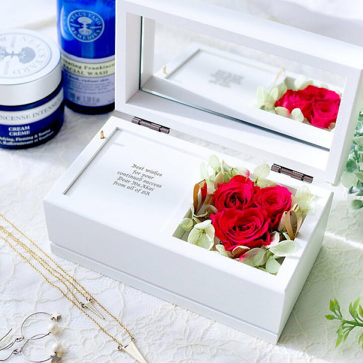 楽天市場 送料無料 名入れ プロポーズオルゴール プリザーブドフラワー オルゴール レッド 名入れ 誕生日のお祝いに 記念日の思い出に 心のこもった特別なプレゼント スマートギフト 楽天市場店