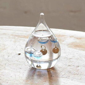 ガラスフロート温度計 しずく SS ブルー Fun Science インテリア温度計