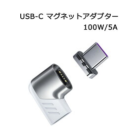 マグネットアダプター USB-C to USB-C 100W 5A コネクタ PD マグネット充電ケーブル用 Type C 端子 マグネット タイプC アダプター 充電端子 Xperia Galaxyなど Type-C機器に対応