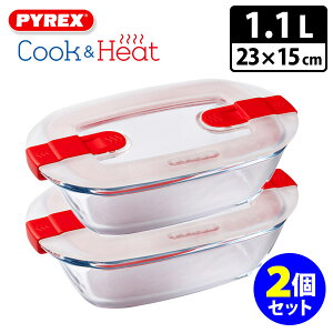 2Zbg pCbNX NbNq[g N^O 23×15cm 1.1L×2 Pyrex CookHeat it^t Wt ۑe dqW X`[X|bg ϔMKXe ϔMKXM Ⓚ ① I[u