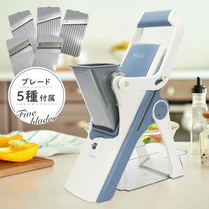 イージーマルチスライサー ラスライス ブレード5種付属(スライス3種+千切り2種) RASLICE 多機能 調理器具 下ごしらえ スライス 細切り 千切り 野菜 時短 トレー付き 安全スライサー【ポイ