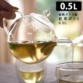 【特典付】紅茶ポット 0.5L ガラス製ティーポット 茶こし付き 硝子工房クラフト・ユー 【ポイント5倍/送料無料/カレル紅茶2Pおまけ付】【p0217】【：60】