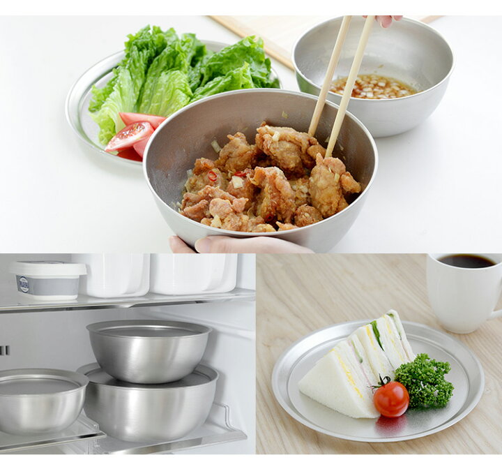 楽天市場】逸品物創 ステンレスボウル＆プレート＆ザル 9点セット A 